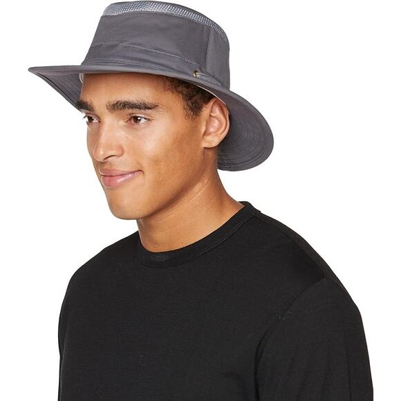 NWT Tilley Men's Standard Airflo Organic Cotton Hat Grey Size 7 - Picture 3 of 7